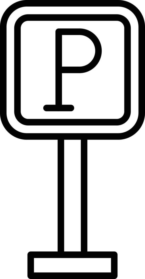 icône de contour de signe de stationnement vecteur