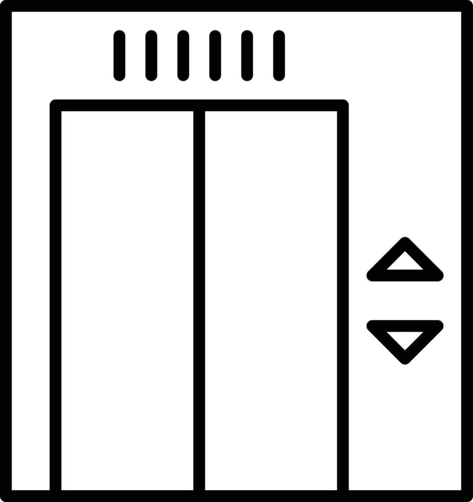 icône de contour d'ascenseur vecteur