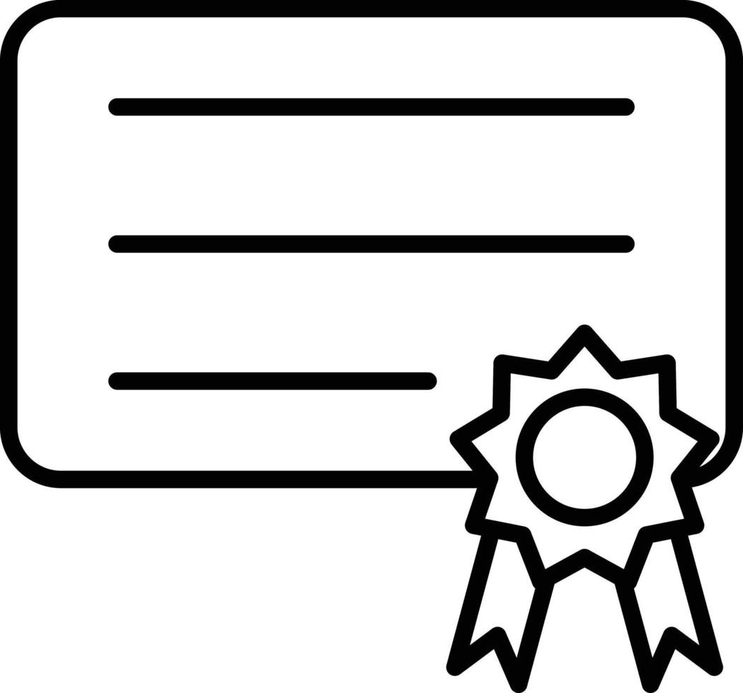 icône de contour de certificat vecteur