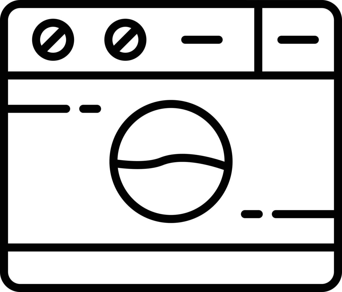 icône de contour de machine à laver vecteur