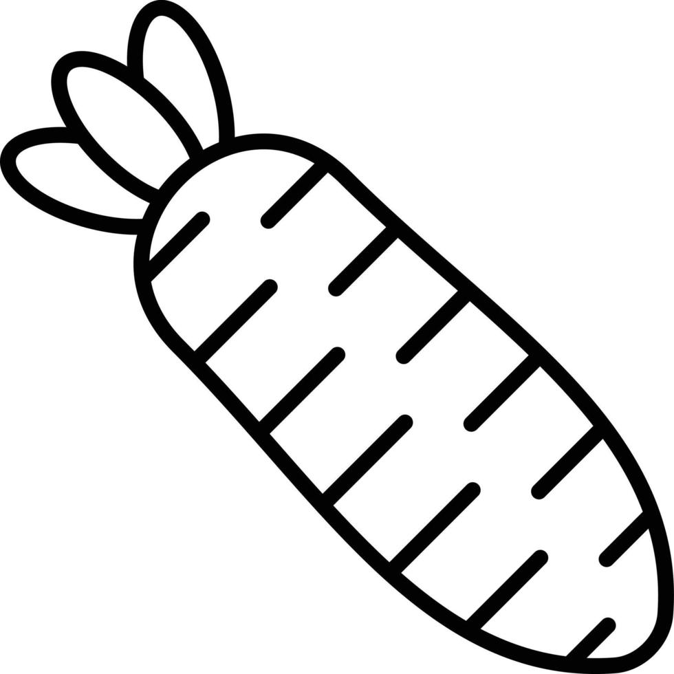 icône de contour de carotte vecteur