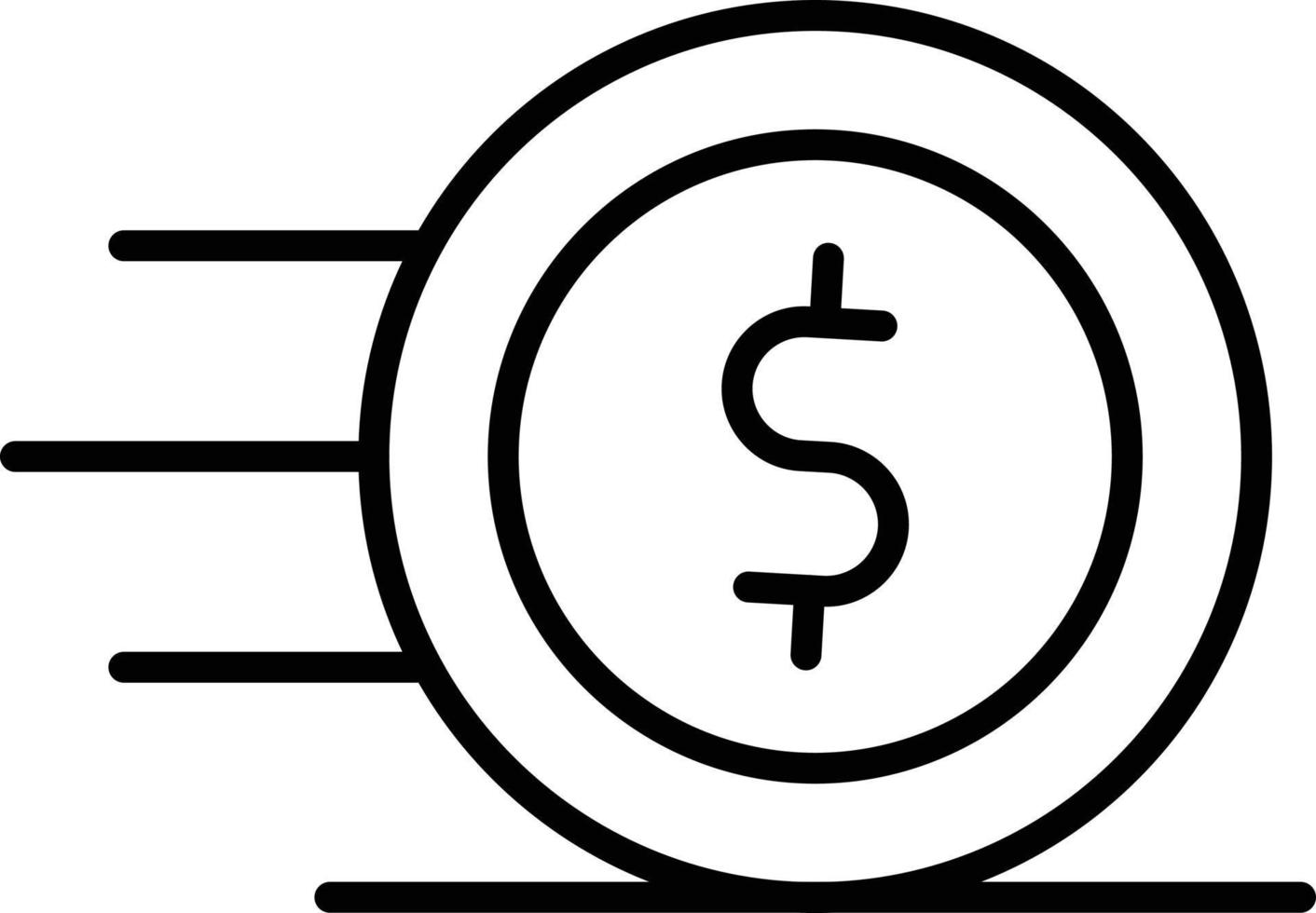 icône de contour de pièce de monnaie vecteur