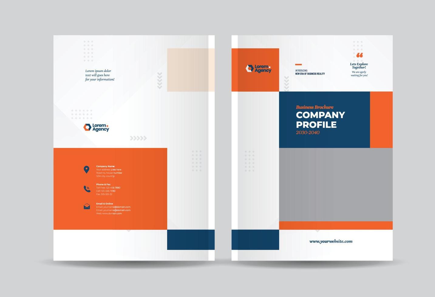 conception de la couverture de la brochure commerciale ou rapport annuel et couverture du profil de l'entreprise ou couverture du livret et du catalogue vecteur