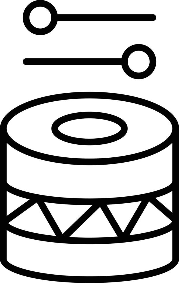 icône de contour de tambour vecteur