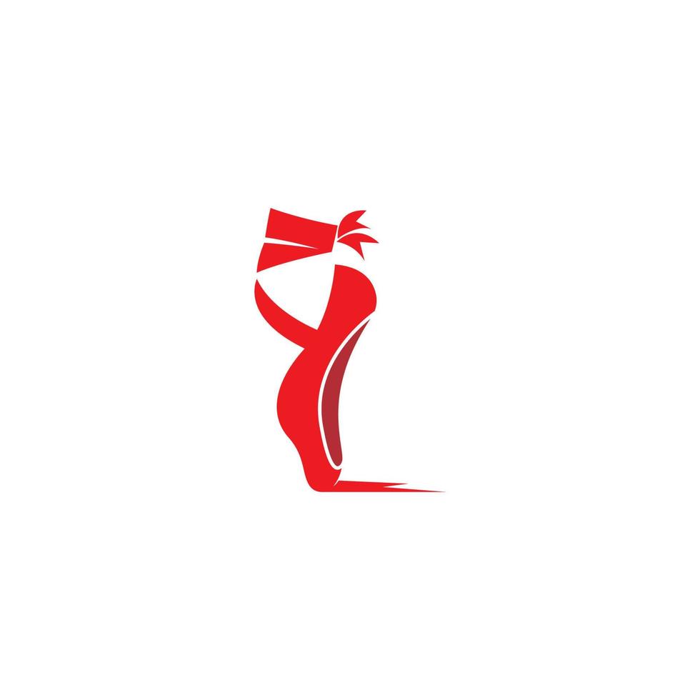 illustration du logo de l'icône des chaussures de ballet vecteur