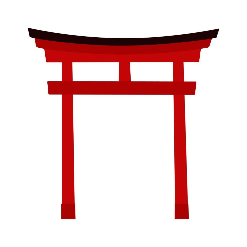 torii symbole religieux traditionnel japonais, porte d'entrée au sanctuaire, espace sacré, en pierre ou en bois, attraction touristique vecteur