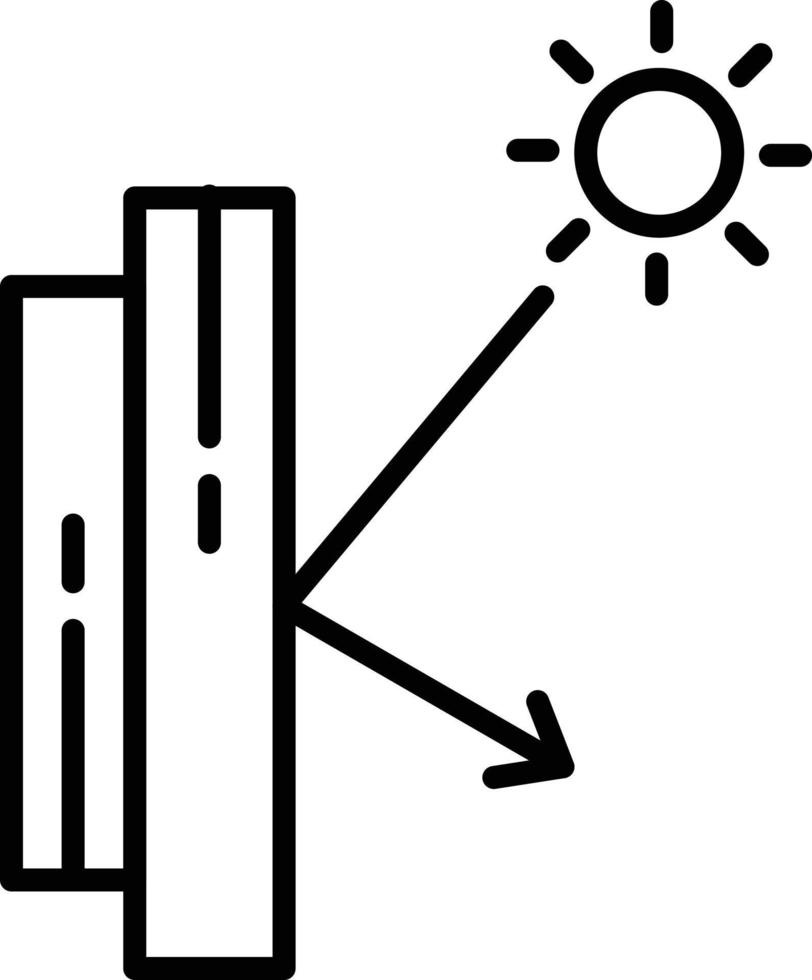 icône de contour de réflexion spéculaire vecteur