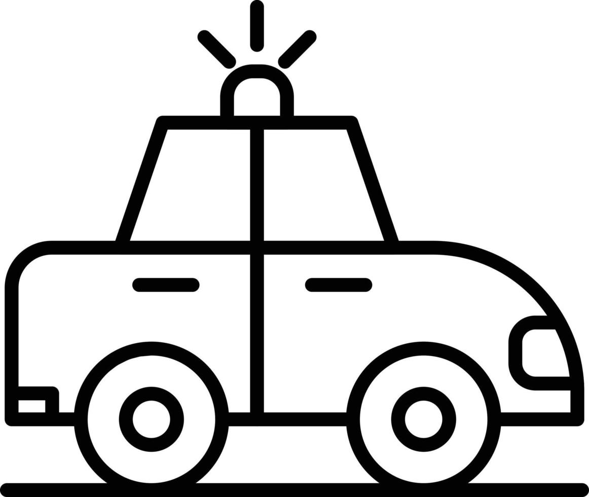 icône de contour de voiture de police vecteur