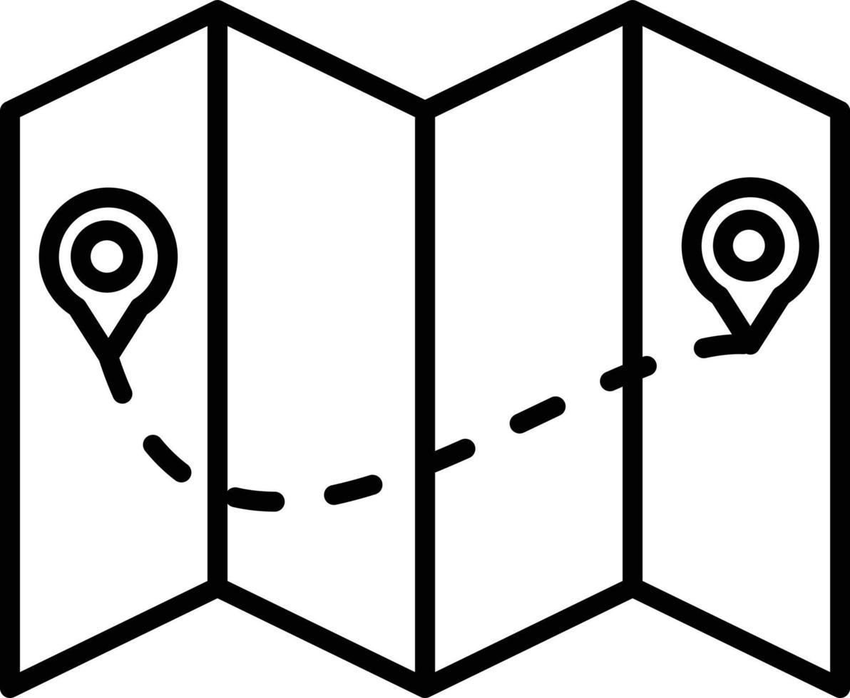 icône de contour de carte vecteur