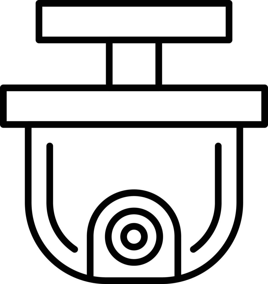 icône de contour de caméra de sécurité vecteur