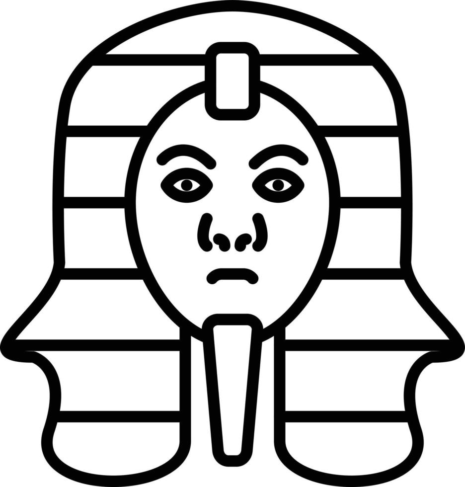 icône de contour de pharaon vecteur