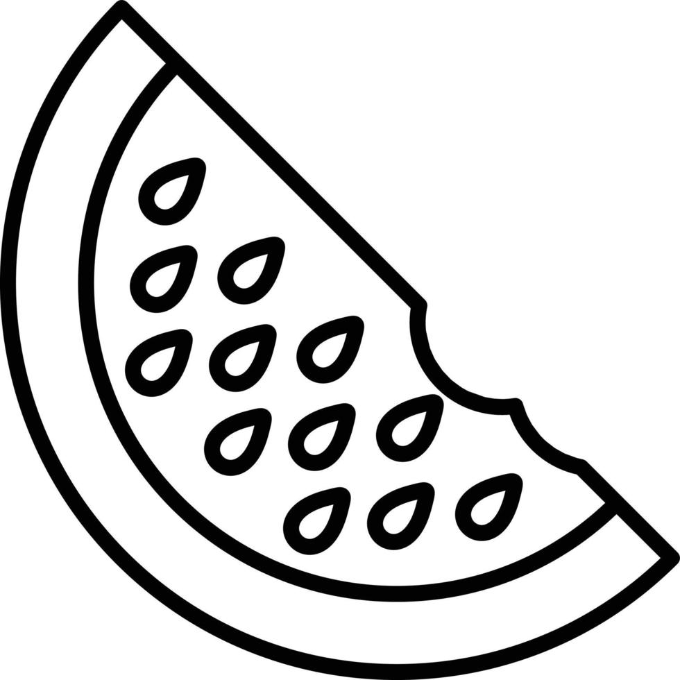 icône de contour de pastèque vecteur