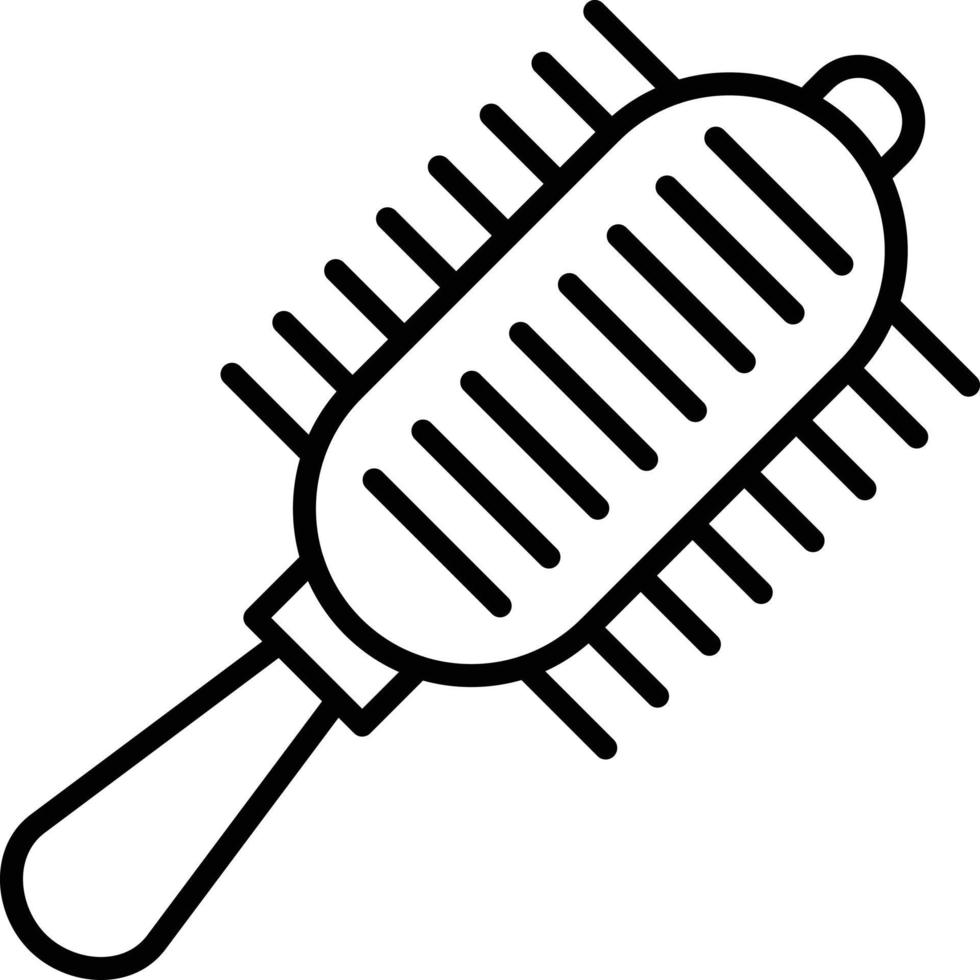 icône de contour de brosse à cheveux vecteur