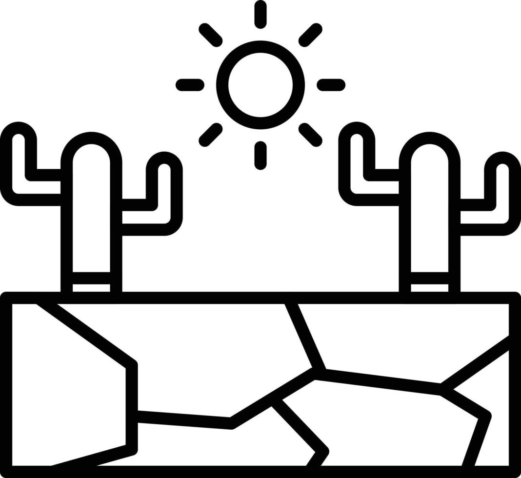 icône de contour du désert vecteur