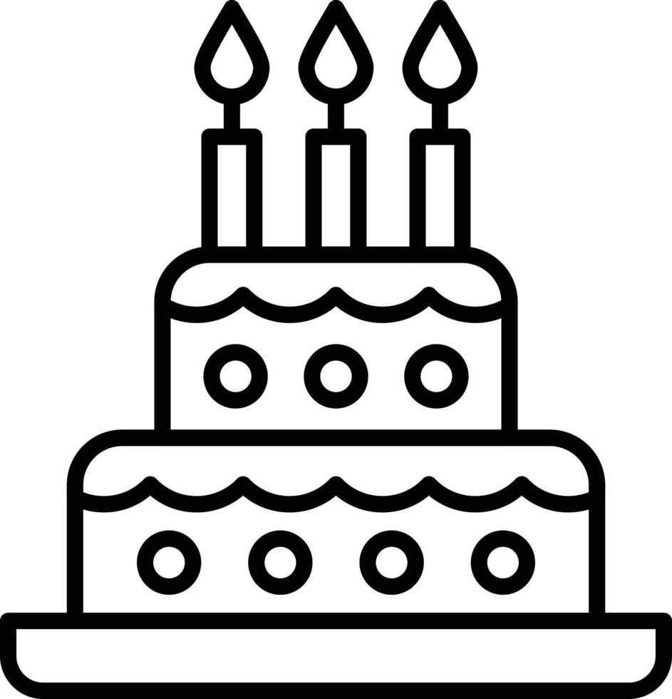 icône de contour de gâteau vecteur