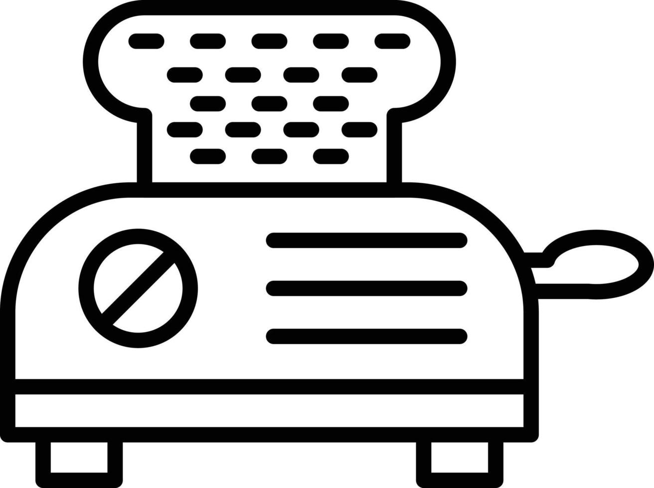 icône de contour de grille-pain vecteur