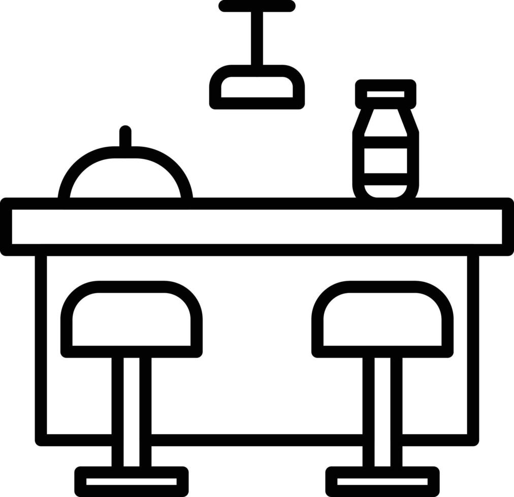 icône de contour de comptoir de bar vecteur