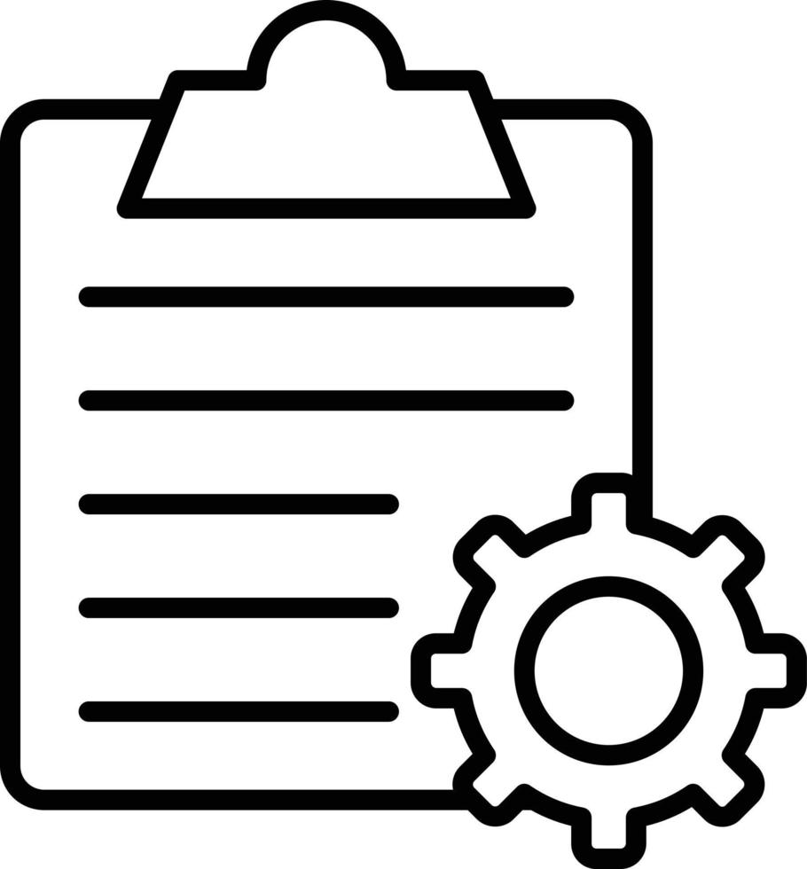 icône de contour de traitement de commande vecteur