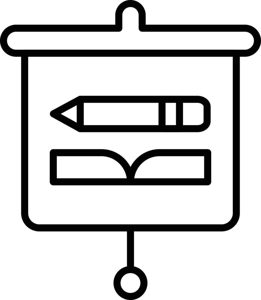 icône de contour de présentation de l'éducation vecteur