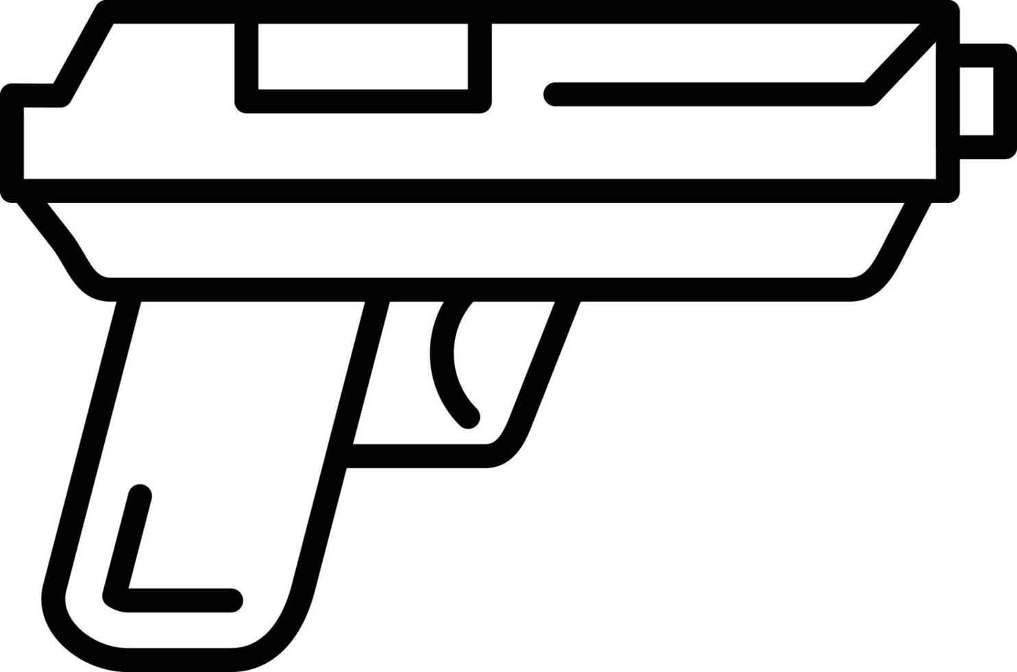 icône de contour de pistolet vecteur