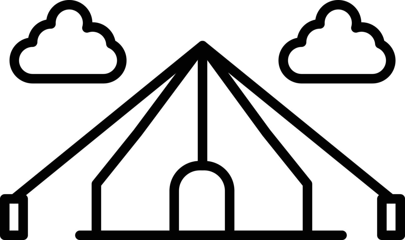 icône de contour de tente vecteur