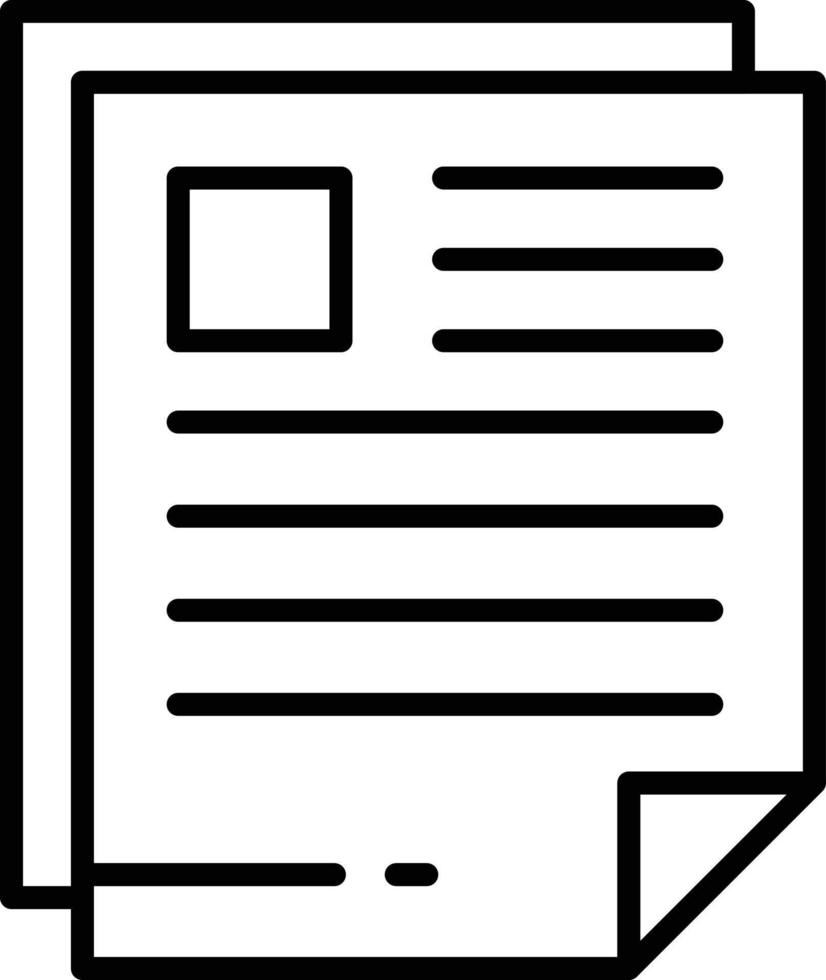 icône de contour de document vecteur