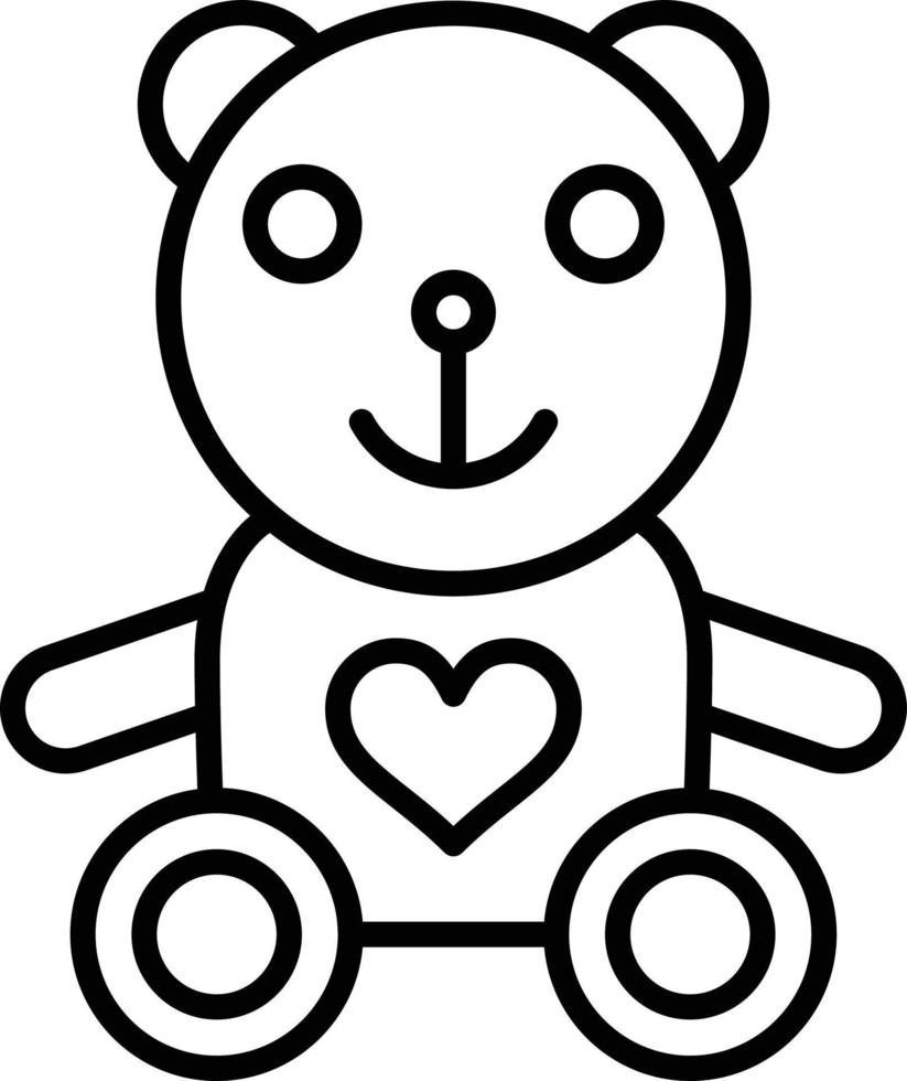 icône de contour d'ours en peluche vecteur