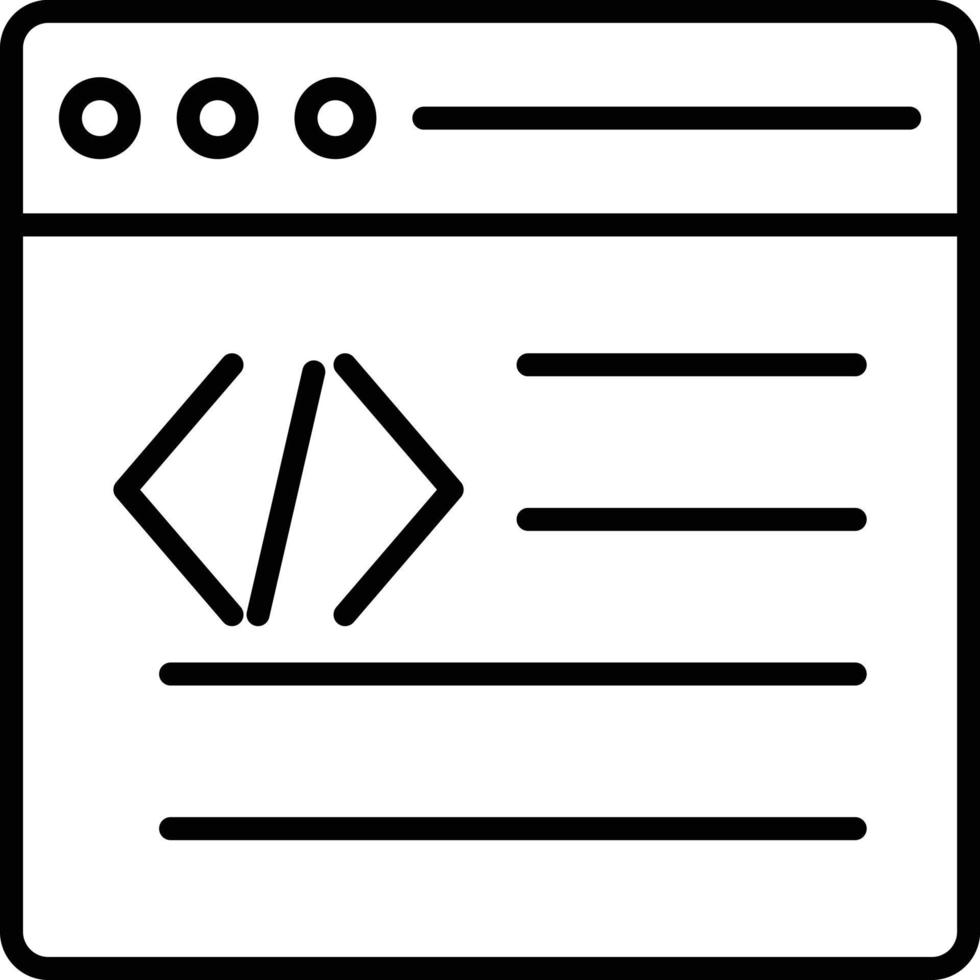 icône de contour de programmation web vecteur