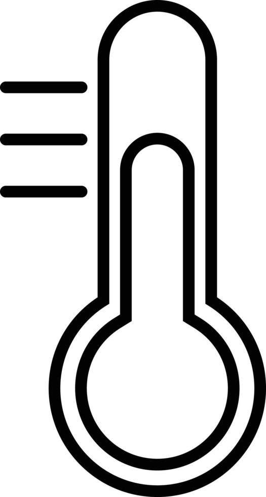 icône de contour de thermomètre vecteur