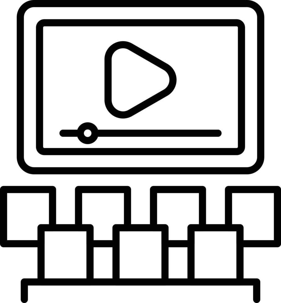 icône de contour de cinéma vecteur