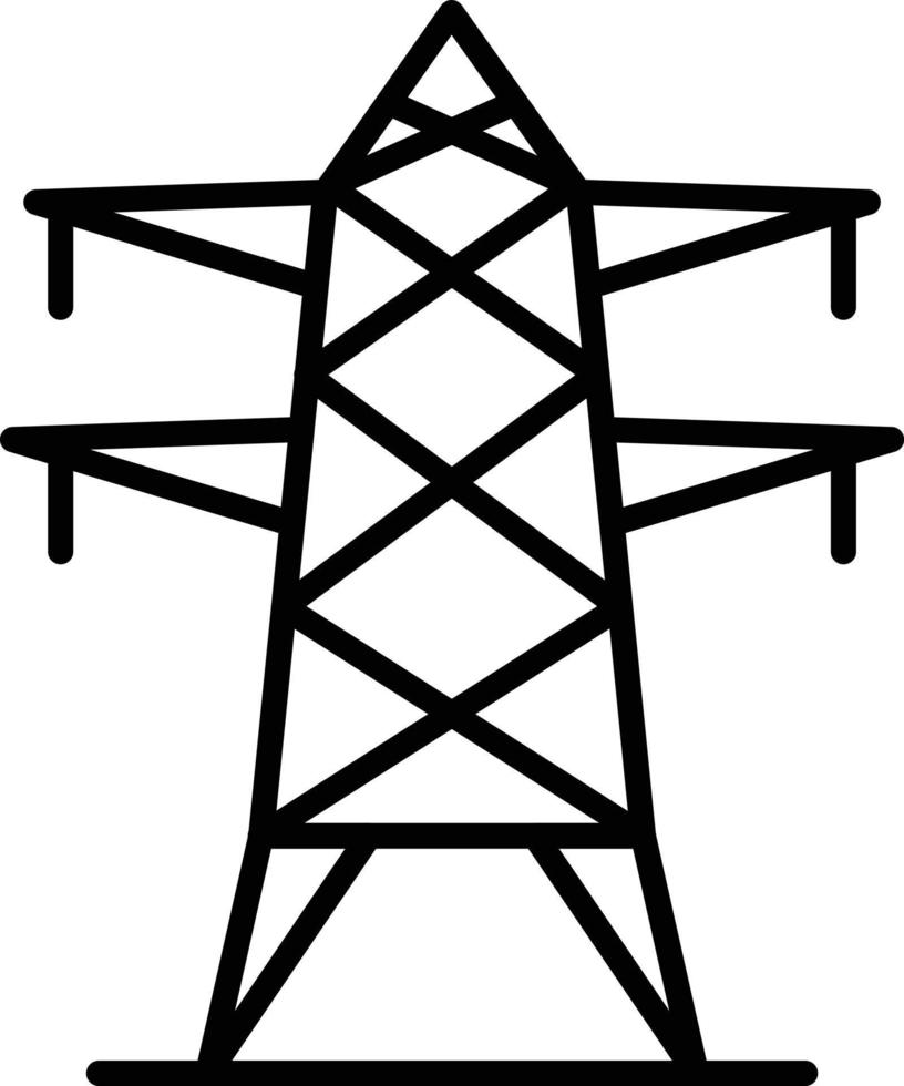 icône de contour de tour électrique vecteur