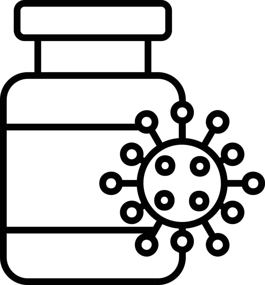 icône de contour de vaccin vecteur