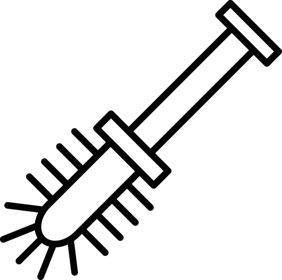 icône de contour de brosse de toilette vecteur