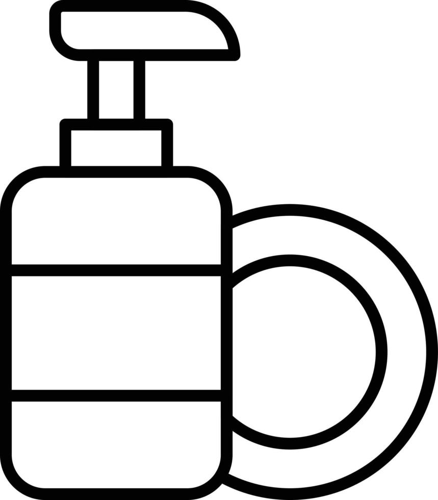 icône de contour de savon à vaisselle vecteur