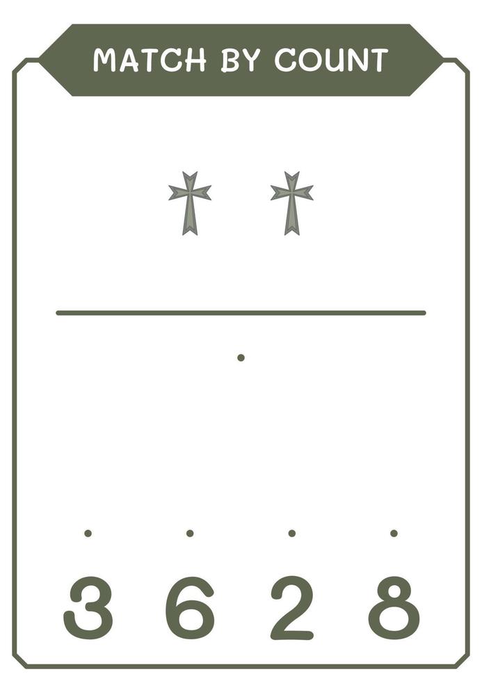 match par compte de croix chrétienne, jeu pour enfants. illustration vectorielle, feuille de calcul imprimable vecteur