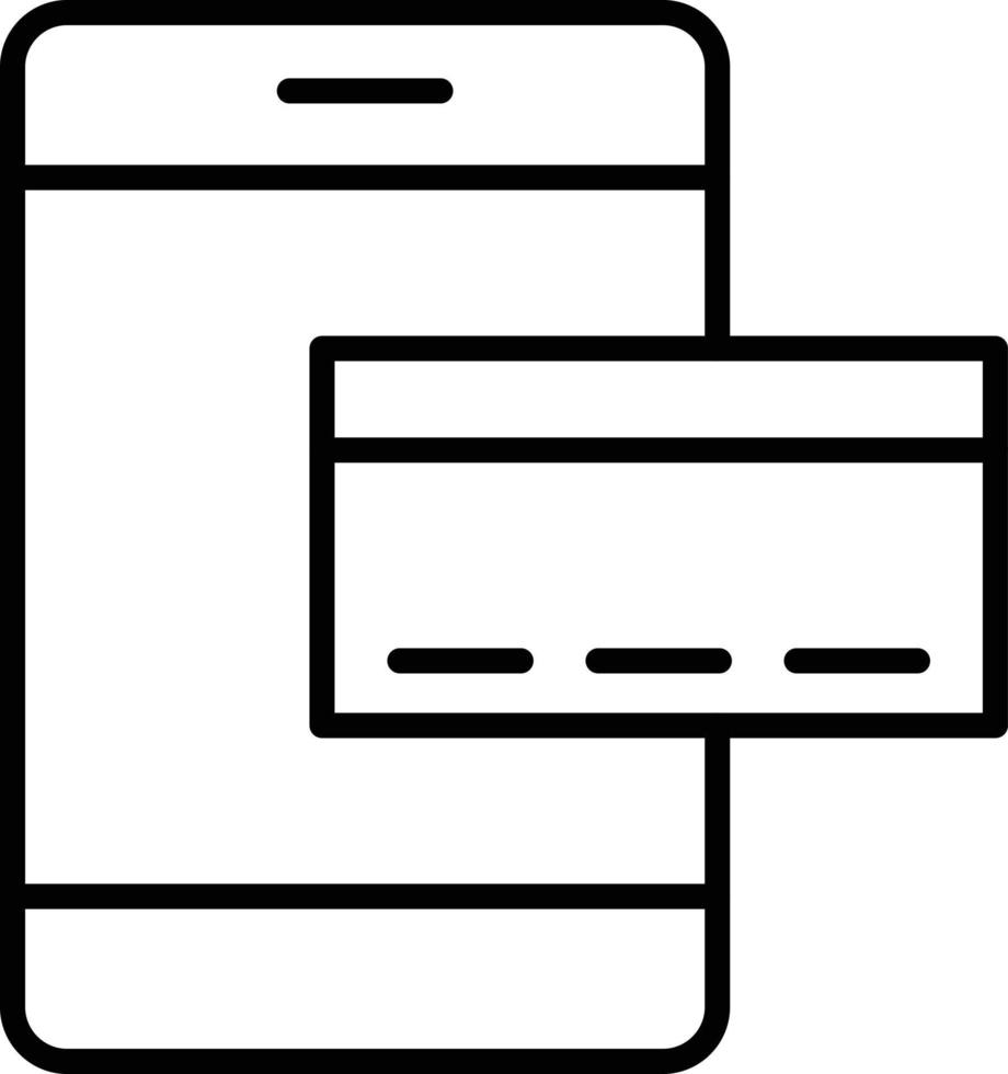 icône de contour de paiement en ligne vecteur