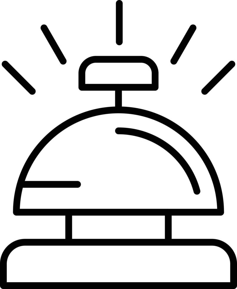 icône de contour de cloche de réception vecteur