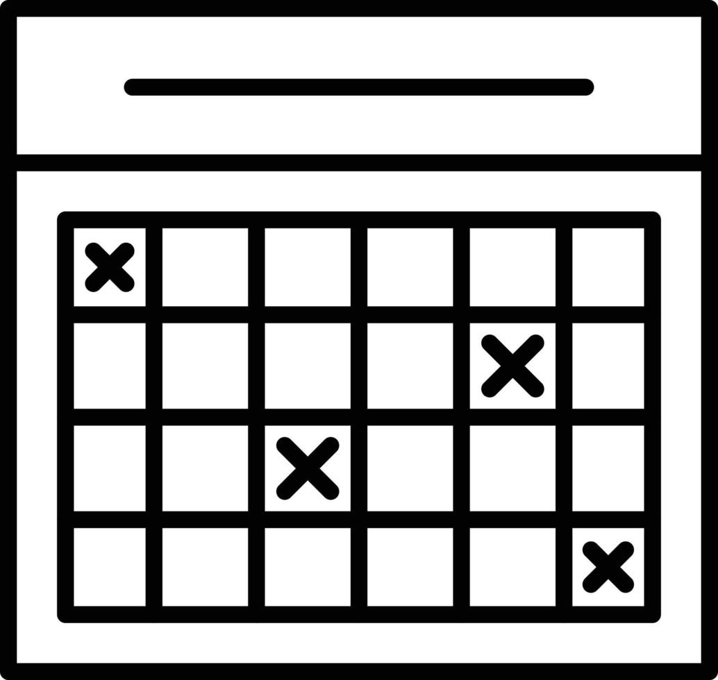 icône de contour de bingo vecteur