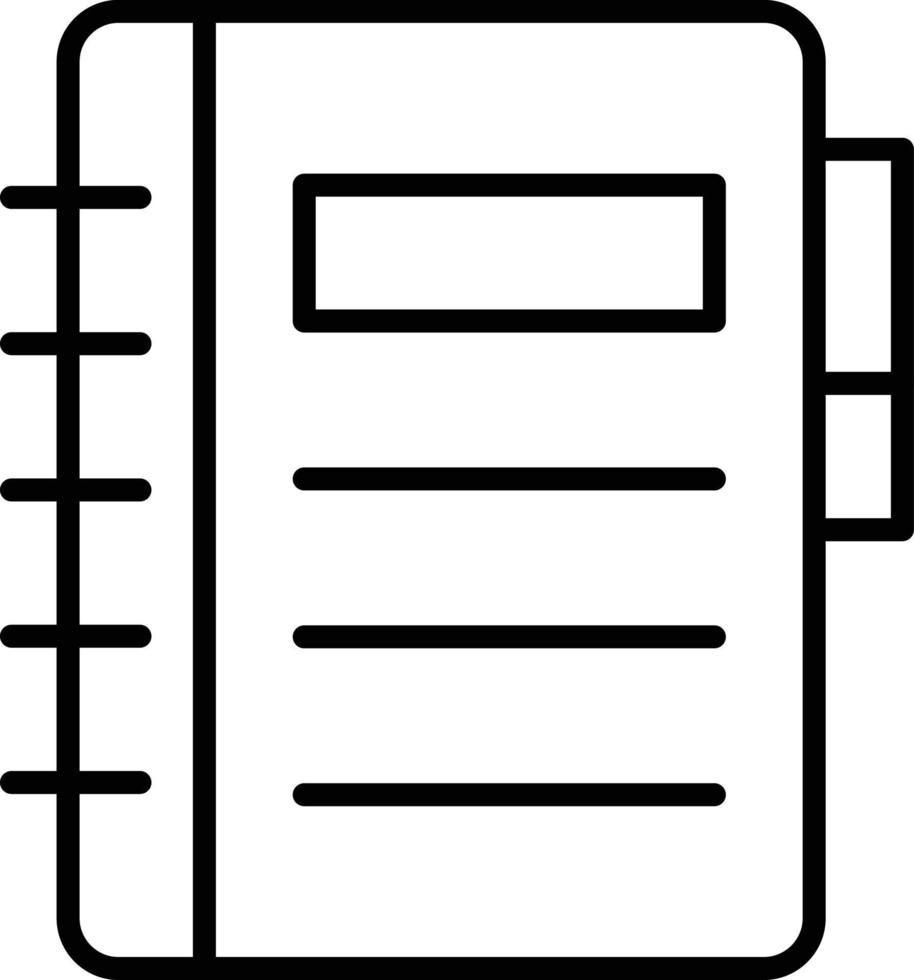 icône de contour de cahier vecteur