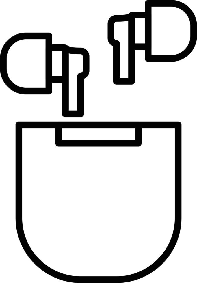 icône de contour d'écouteur vecteur