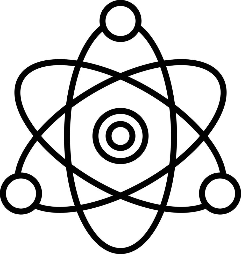 icône de contour d'atome vecteur
