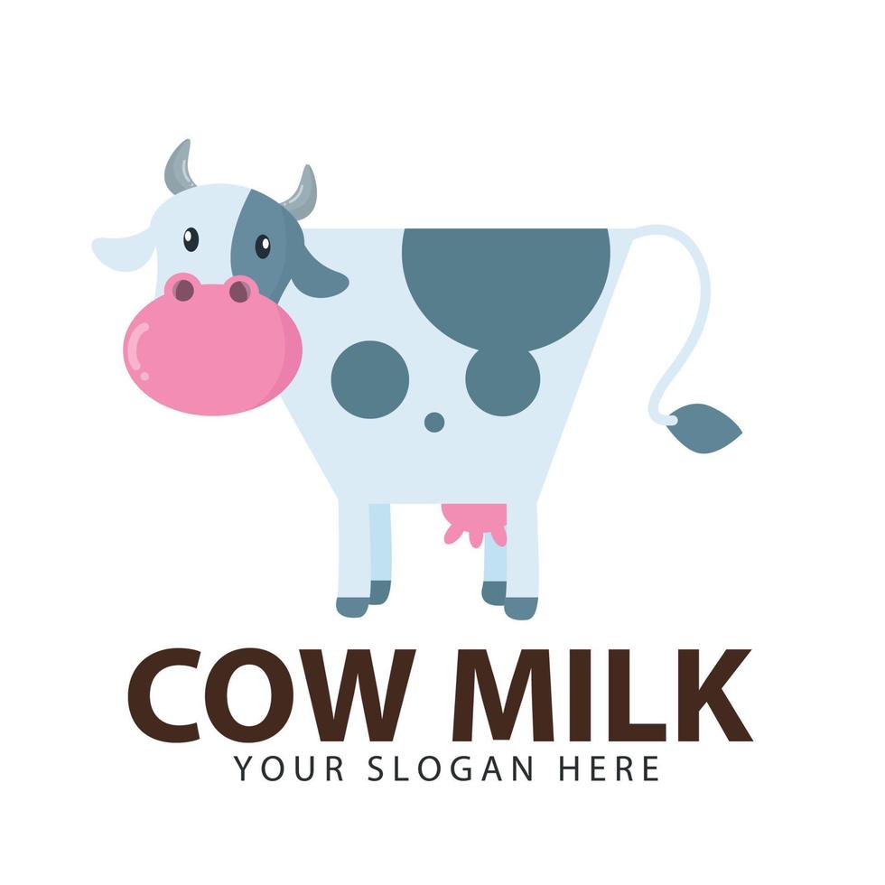 modèle de conception de logo vectoriel dans un style linéaire branché. illustration pour l'industrie et l'emballage du lait alimentaire biologique, naturel et frais et du lait de la ferme
