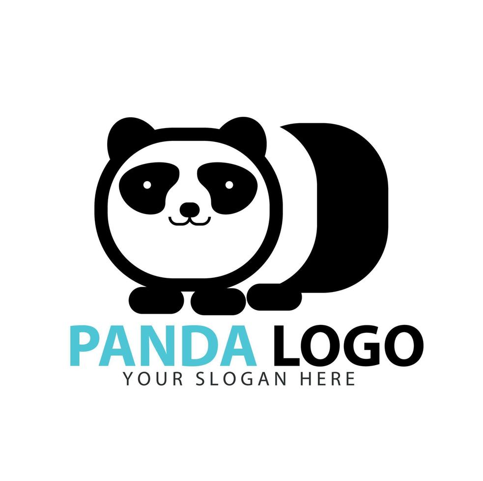 modèle de logo de panda mignon vecteur