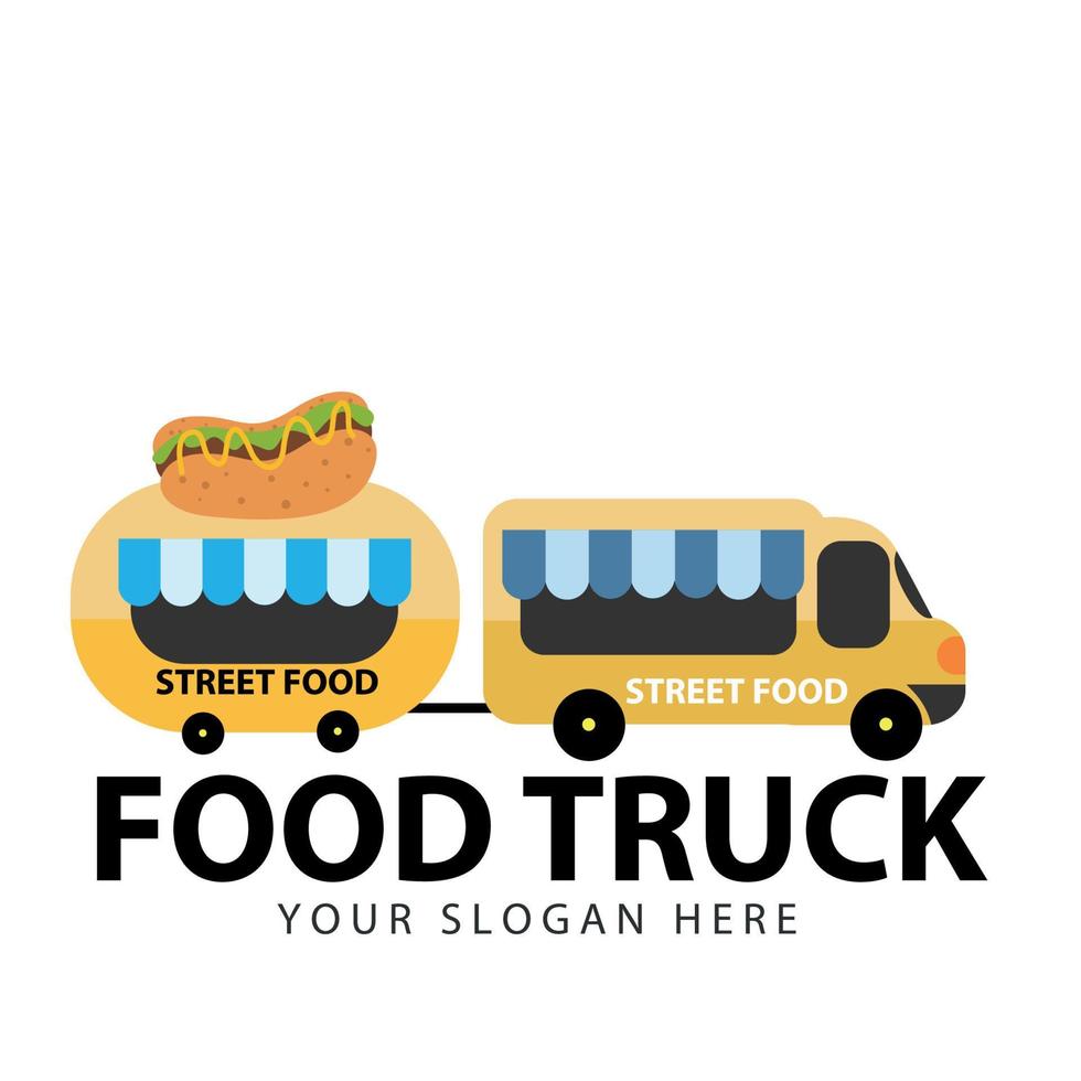 camion de nourriture de hot-dog. illustration vectorielle de style dessin animé. vecteur