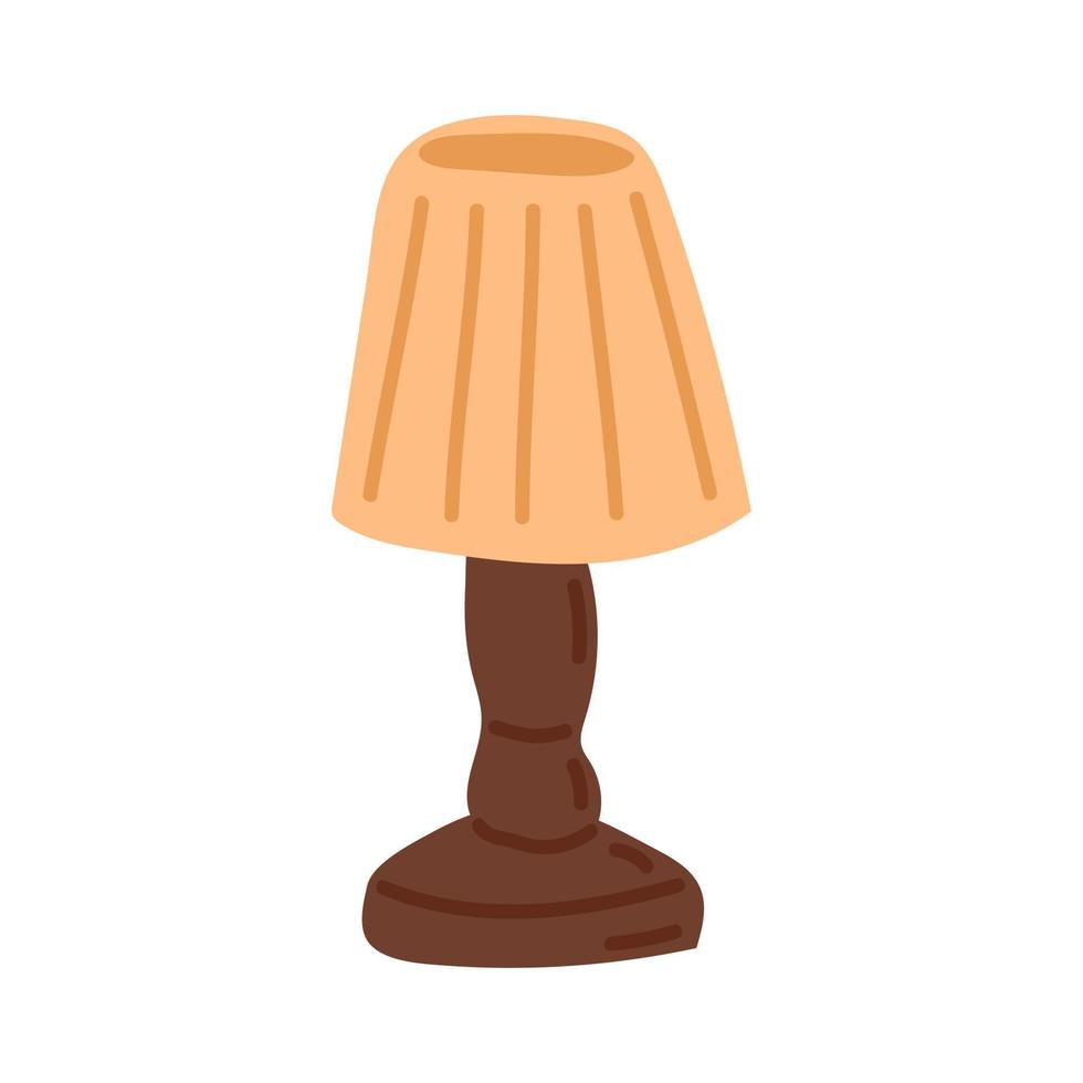 une lampe de table peinte dans un style doodle. automne douillet. illustration vectorielle plane vecteur