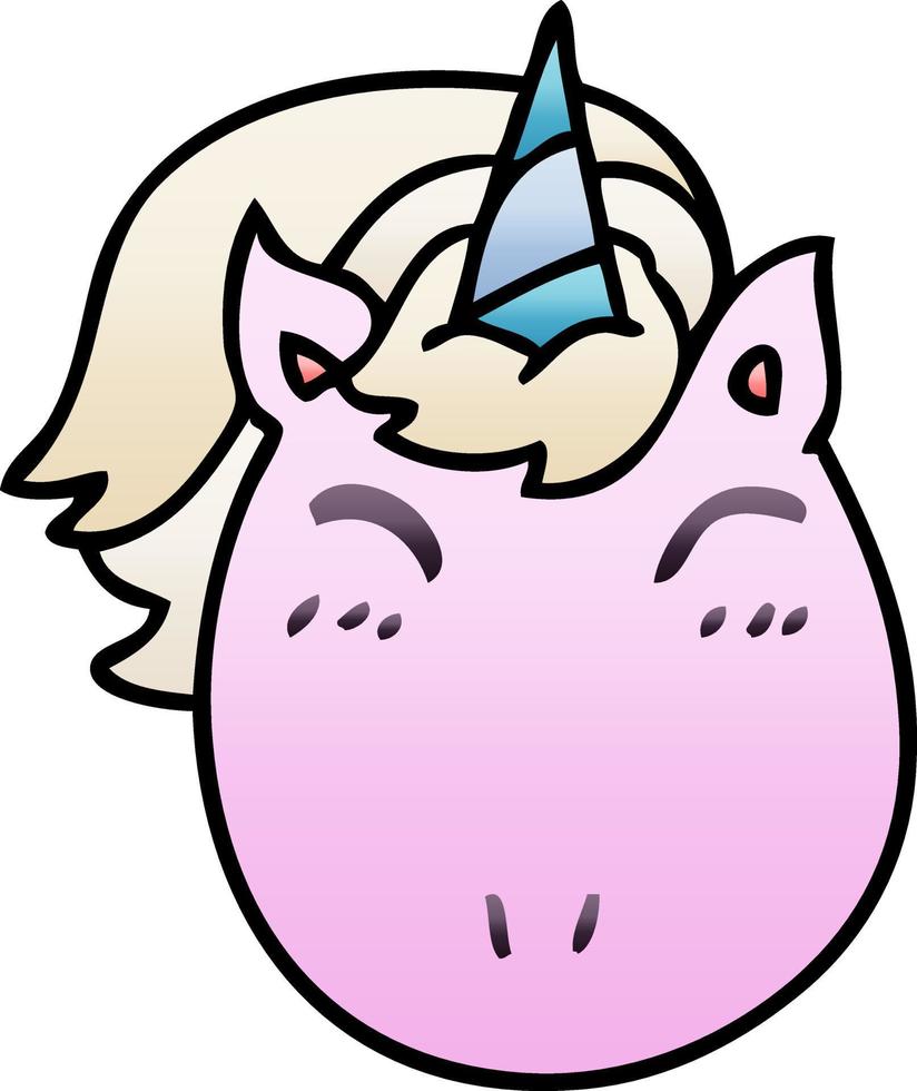 licorne de dessin animé ombré dégradé excentrique vecteur