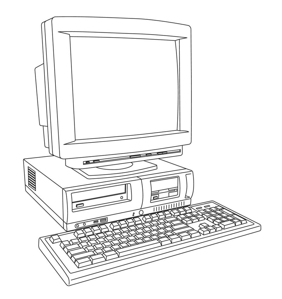 contour de l'ordinateur dessin en eps10 vecteur