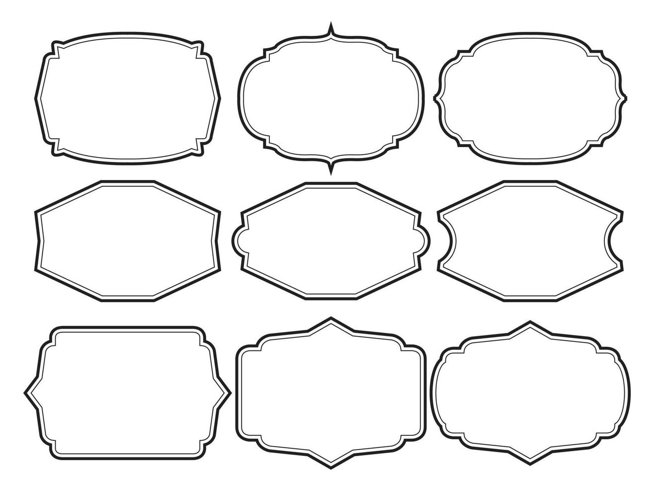 ensemble de cadres frontière design vintage vecteur