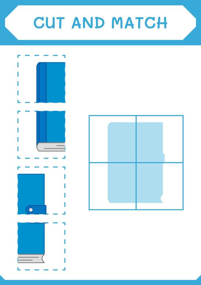 couper et assortir des parties de cahier, jeu pour enfants. illustration vectorielle, feuille de calcul imprimable vecteur