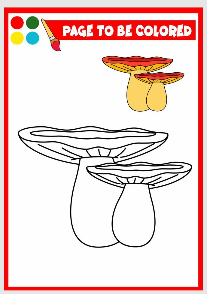 livre de coloriage pour les enfants. champignon vecteur